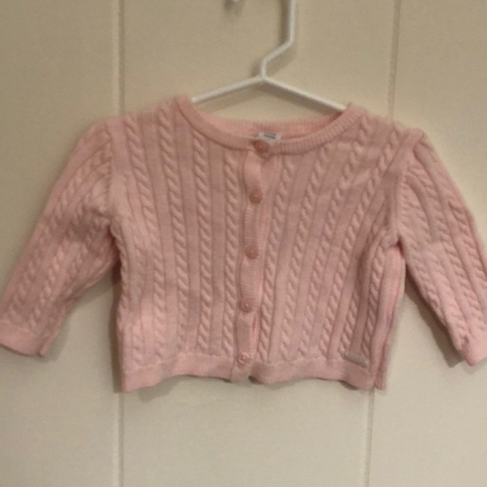 Janie and Jack pink sweater with onesie &leggings.